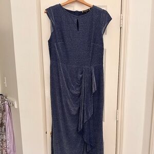 Women's Miusol Formal Long Dress | Navy Blue w/ Mid-Leg Slit | Size XL